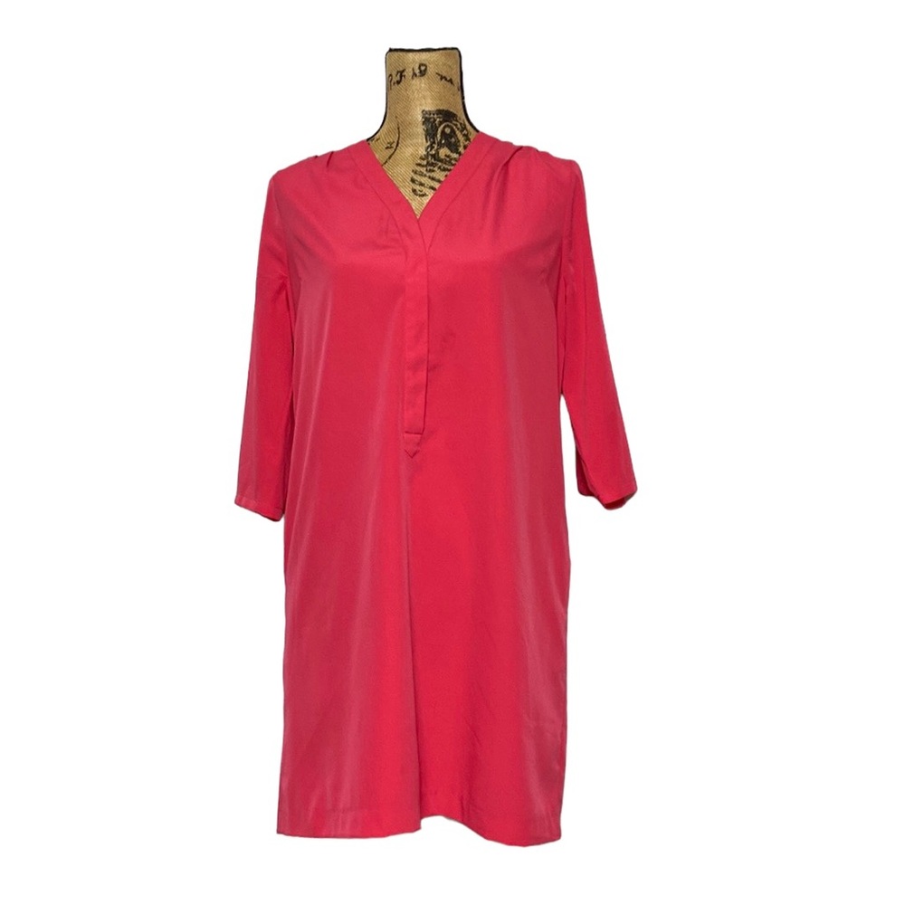 Lark & Ro Pink V-Neck Mini Sheath Dress S